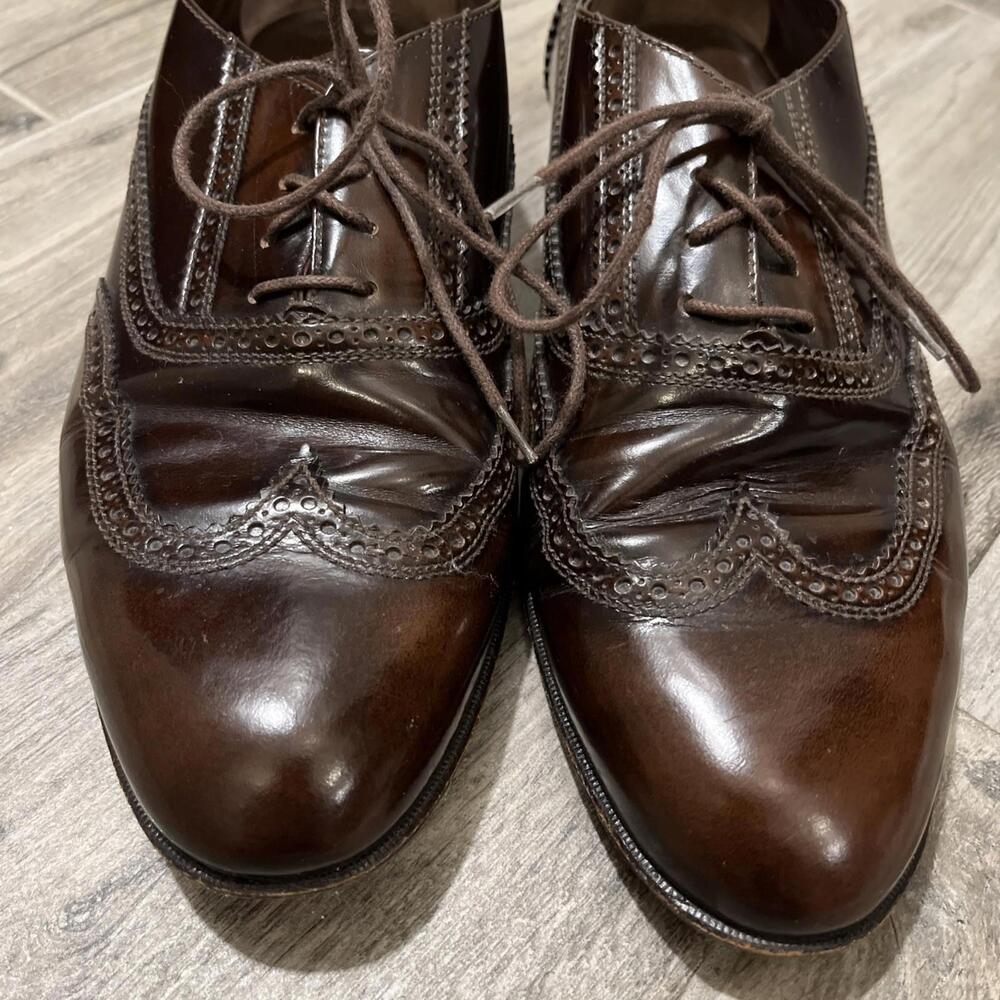 GORGEOUS BRUNO MAGLI BURGUNDY WINGTIP OXFORD MENS SHOES SIZE 10M HANDMADE ITALY - Picture 3 of 12
